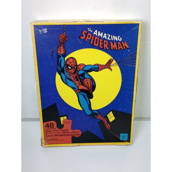 Vintage Spiderman Giant Floor Puzzle 2 ft x 1.5 ft by Waddingtons 1978 Complete - Picture 13 of 13